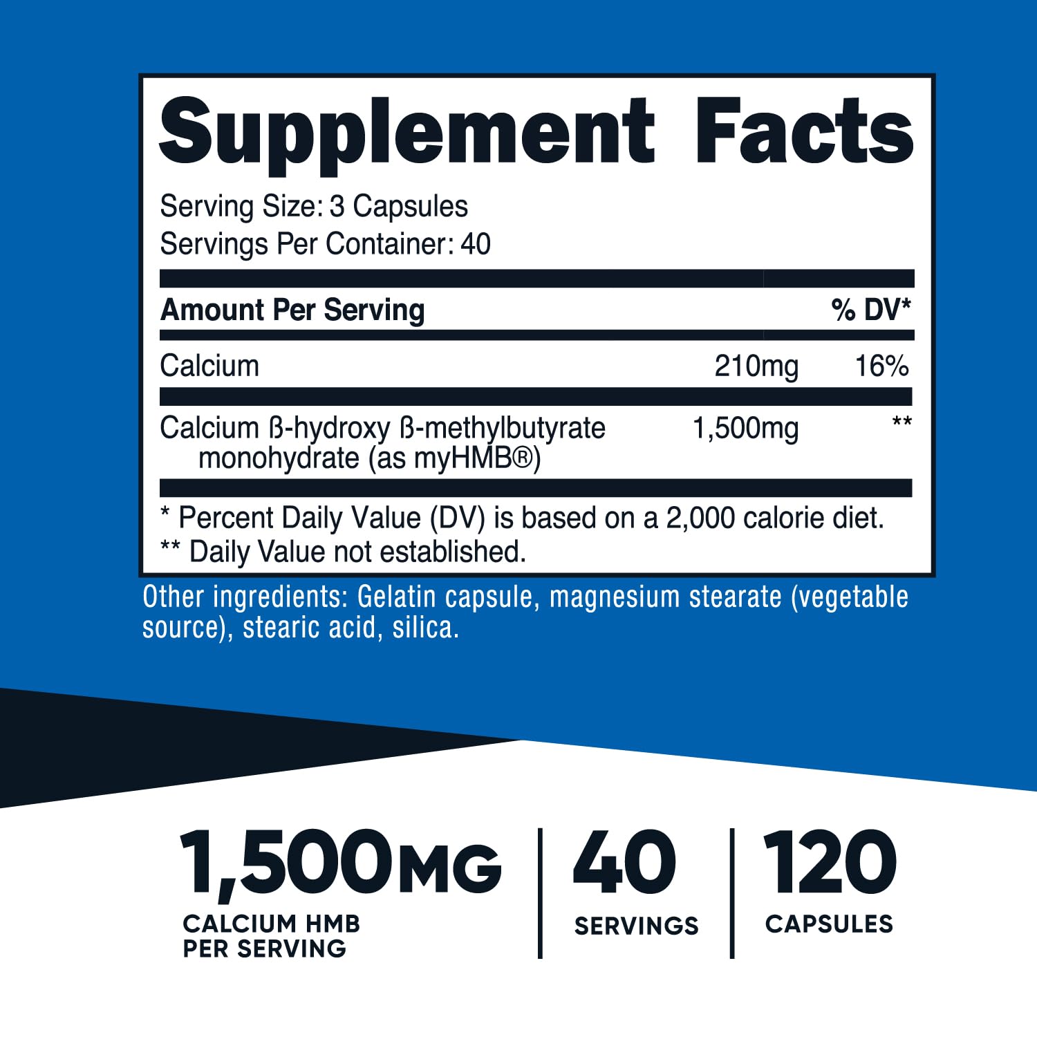 Nutricost myHMB capsule close-up shows simple daily intake.