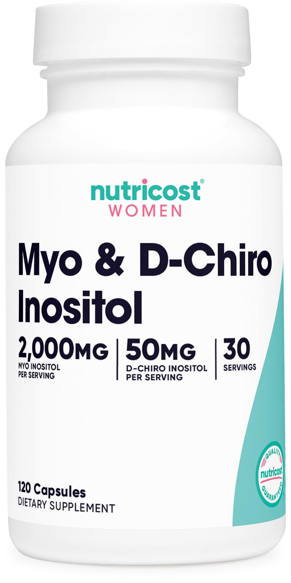 Nutricost Myo Inositol & D-Chiro Inositol bottle shown for daily wellness use.