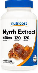 Nutricost Myrrh Extract capsules bottle showcasing 4:1 potency for daily use