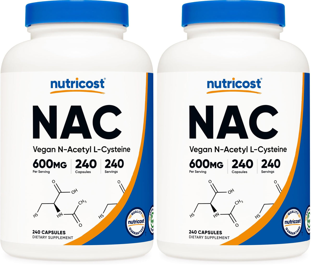 Nutricost NAC 600 mg bottle front view showing product branding.