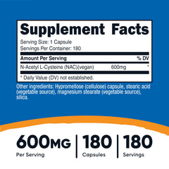 Nutricost NAC bottle front view for easy access