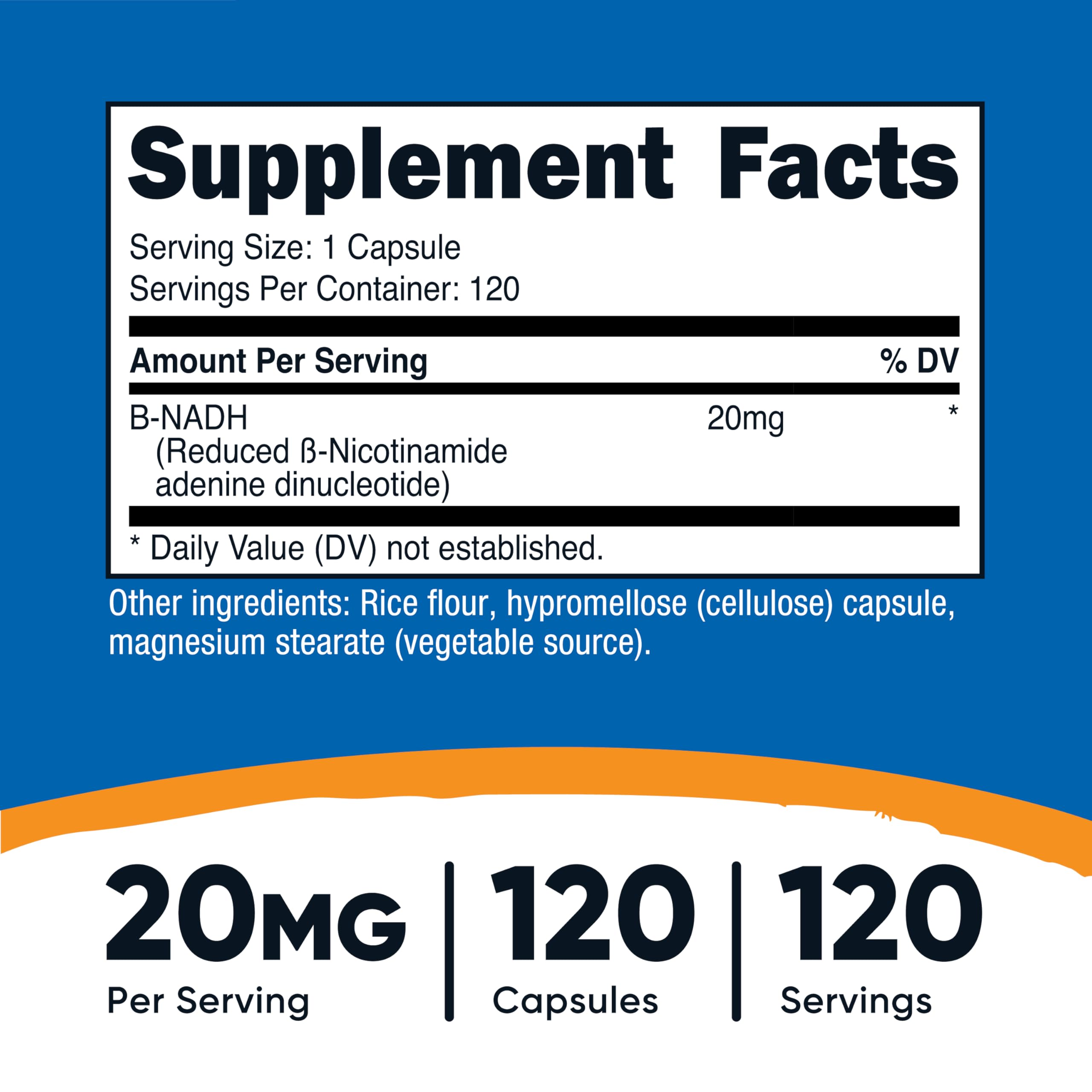 Close-up of Nutricost NADH capsules for easy daily intake