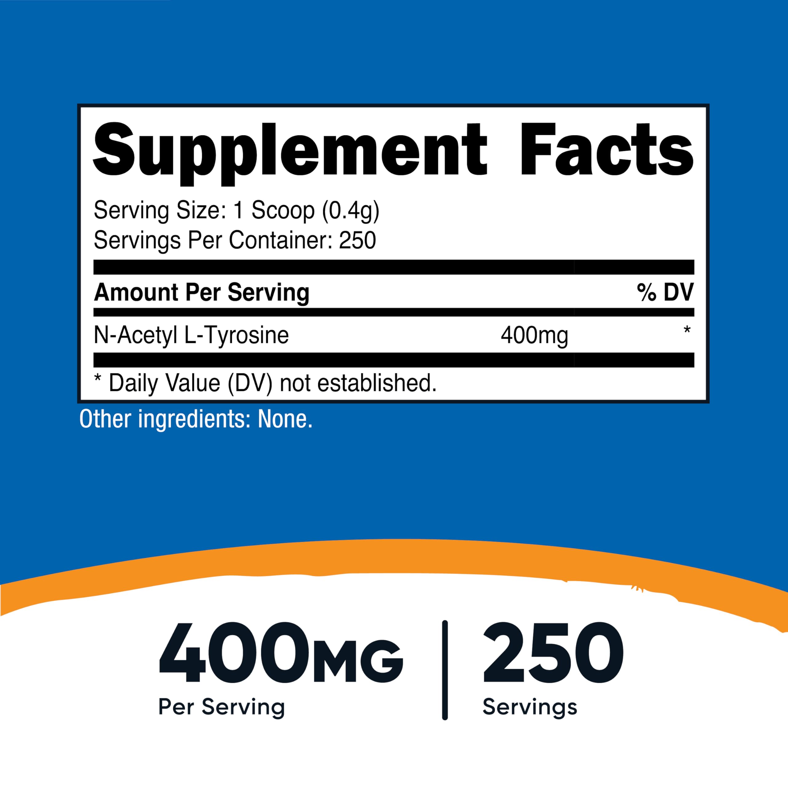 Nutricost NALT powder scoop ready for precise 400 mg servings