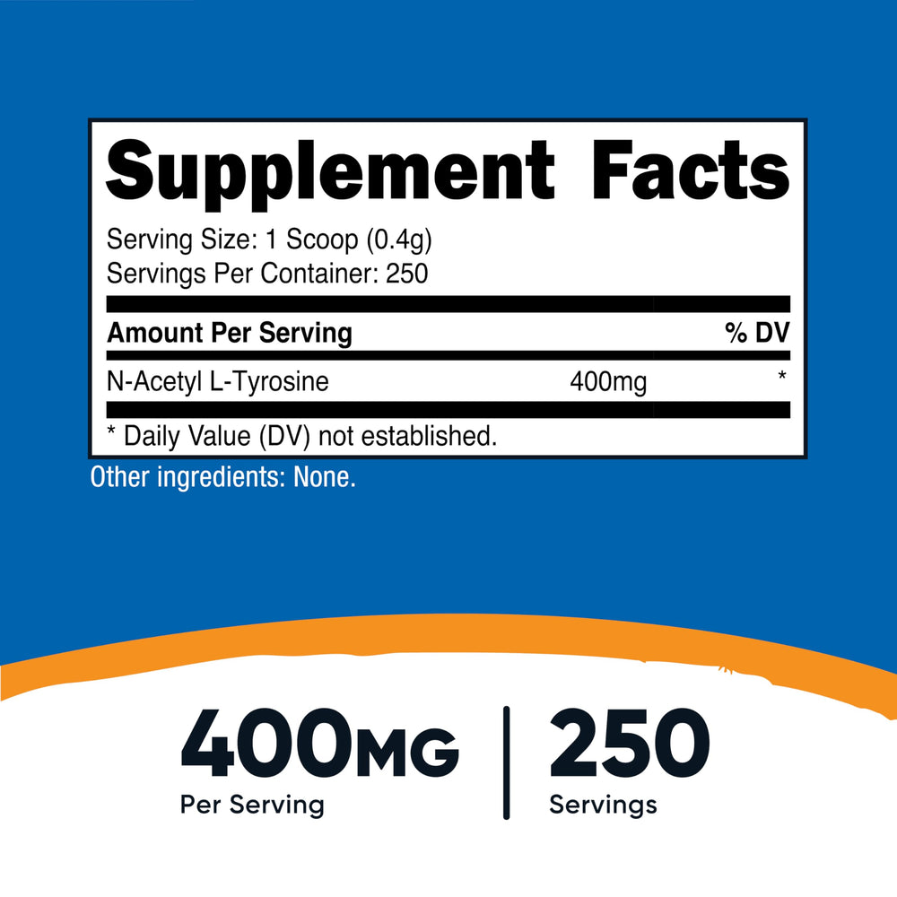 Nutricost NALT powder scoop ready for precise 400 mg servings
