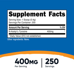Nutricost NALT powder scoop ready for precise 400 mg servings