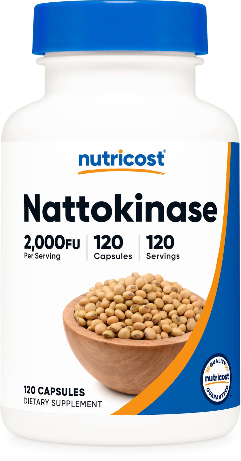 Nutricost nattokinase 2000FU bottle for daily supplementation.