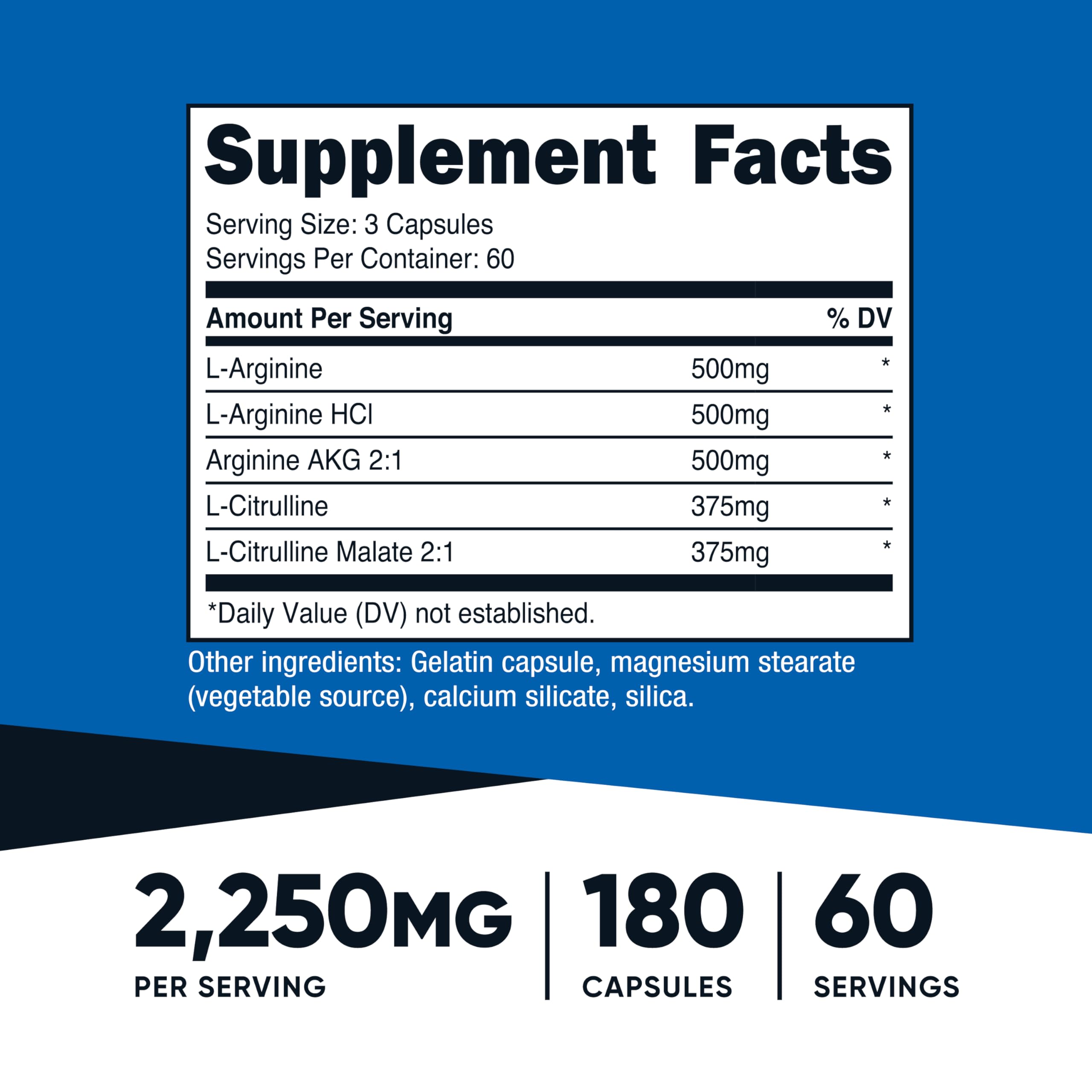 Nutricost Nitric Oxide Booster capsules pour for easy dosing during workouts.