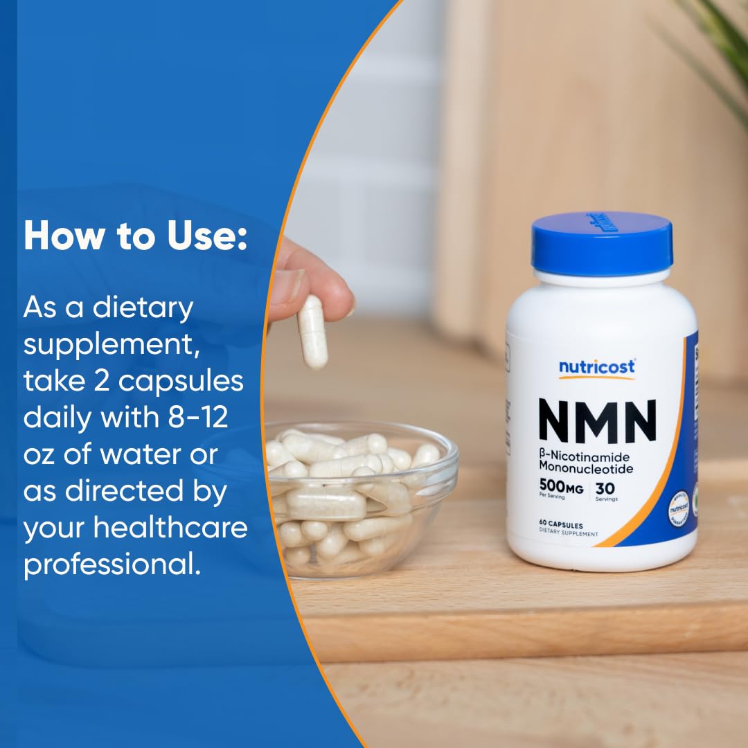 Nutricost NMN storage card illustrates cool, dry place to protect potency.