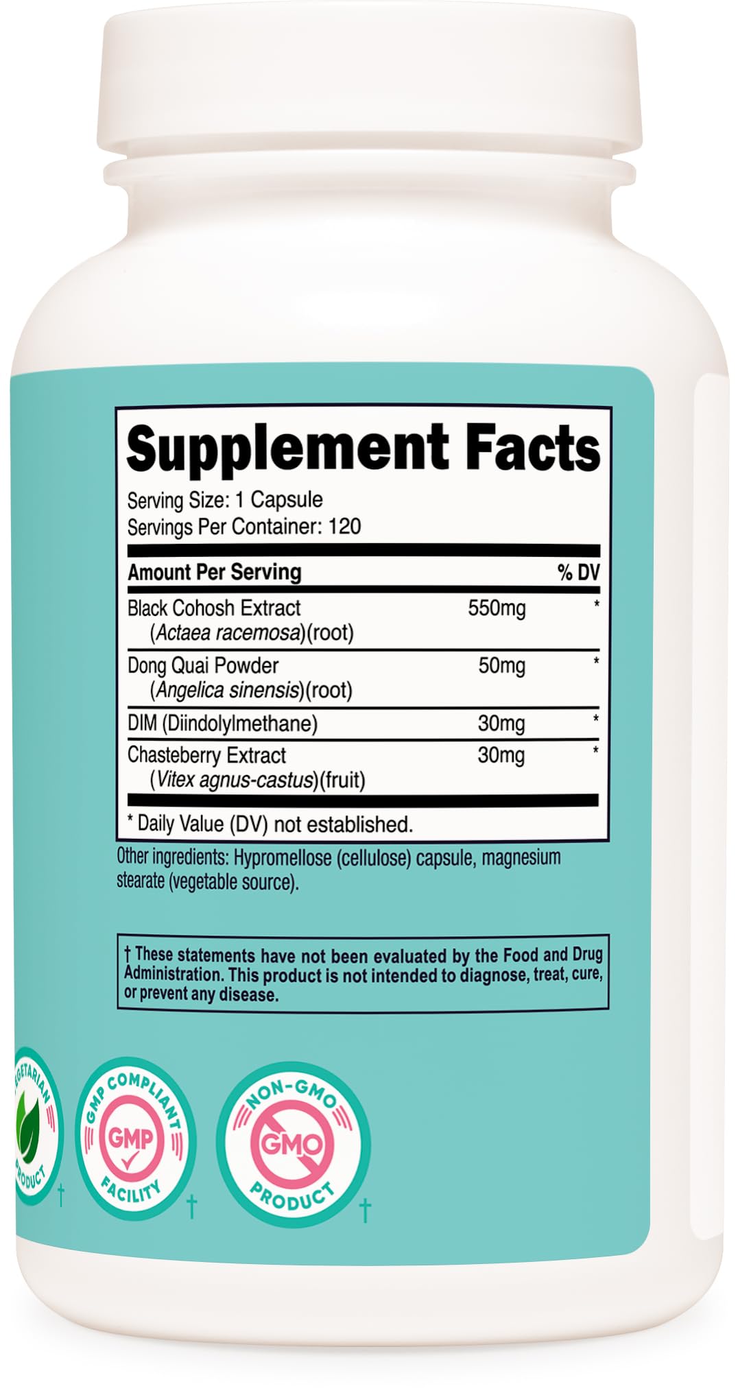 Gluten-free and non-GMO certification on Nutricost bottle.