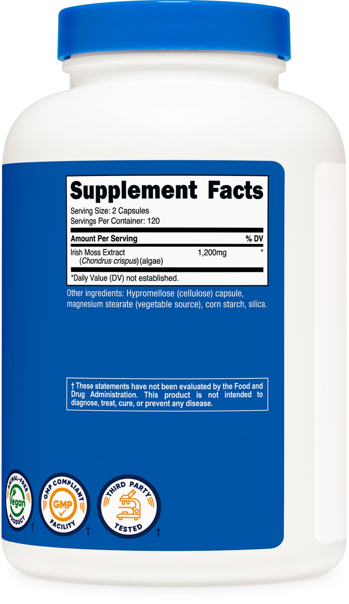 Nutricost NSF GMP facility label closeup confirms compliant manufacturing.