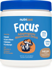 Nutricost Nutrizen Focus Cafe Latte bottle with a balanced energy boost.