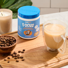 Nutricost Nutrizen Focus Cafe Latte cup for a cozy morning sip.