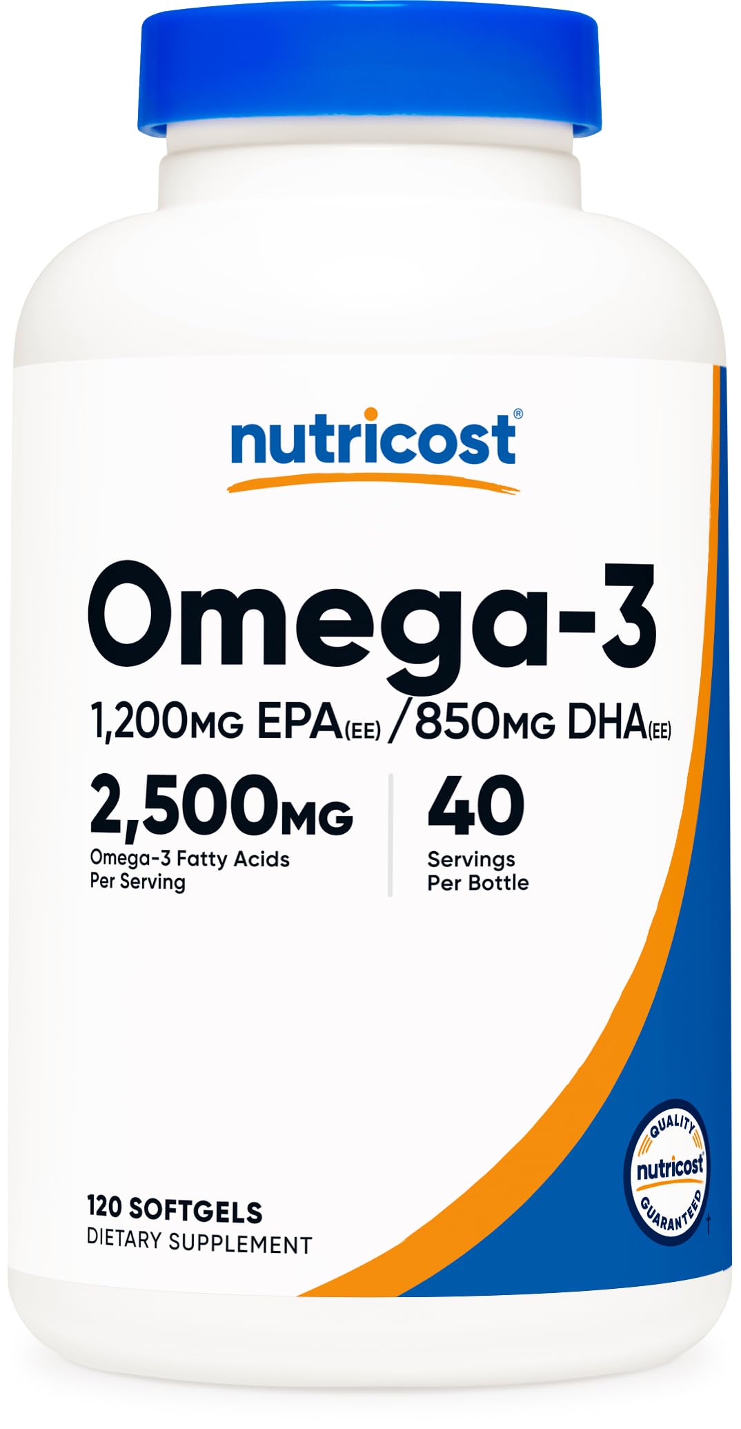 Nutricost Omega-3 bottle from wild-caught fish for daily wellness.