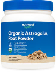 Nutricost organic astragalus root powder bottle supports daily wellness routine
