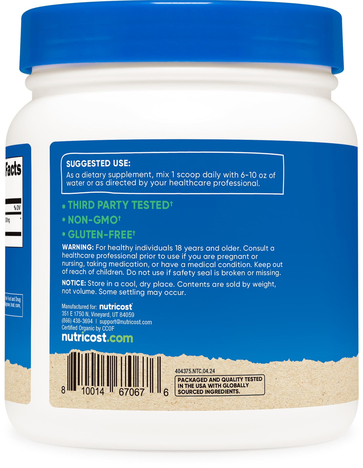 Pouring Nutricost astragalus powder for easy mix into beverages