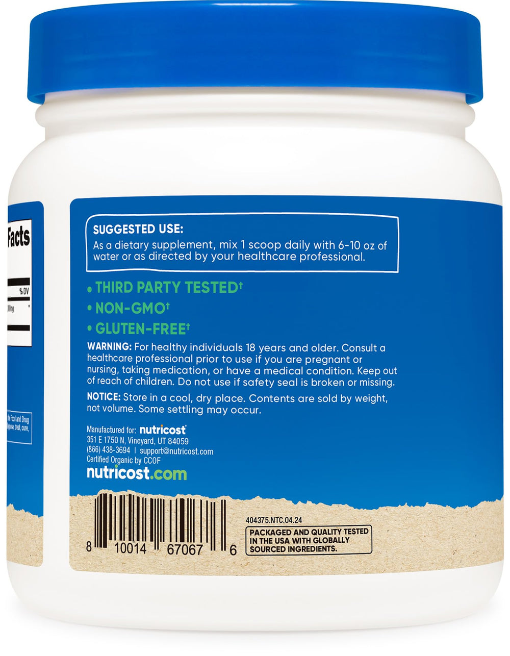 Pouring Nutricost astragalus powder for easy mix into beverages