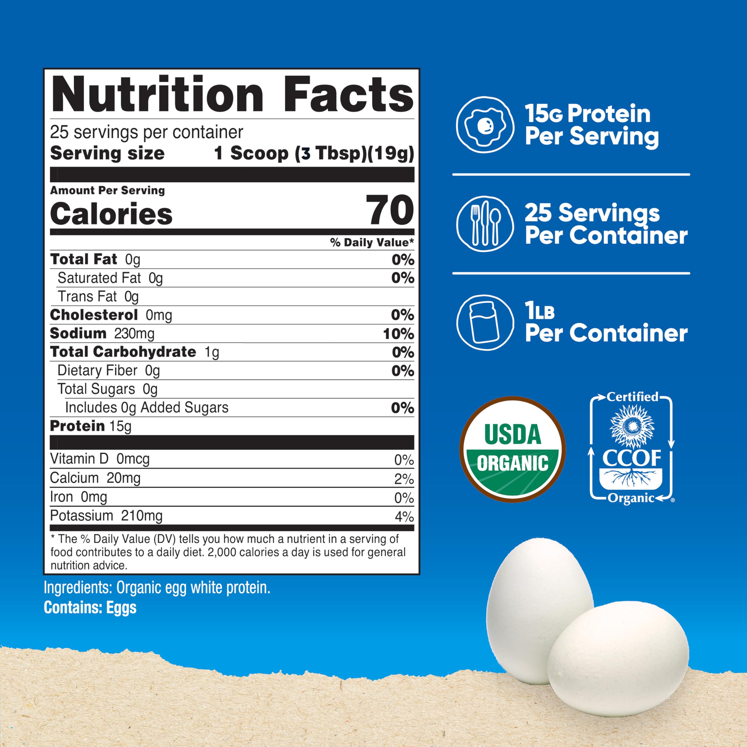 Nutricost Organic Egg White Protein Scoop image for quick shakes.