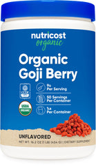 Nutricost Organic Goji Berry Powder bottle with USDA Organic seal for clean nutrition.