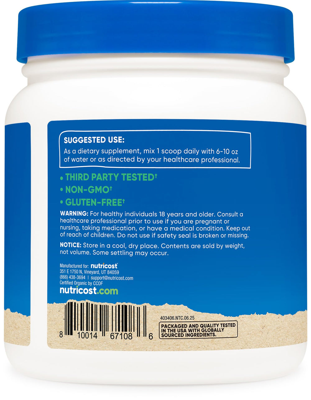 Nutricost Organic Inulin Powder in smoothie scene, showcasing versatile mixing.