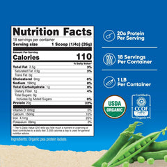 Nutricost Organic Pea Protein Powder scoop ready for shakes with unflavored powder