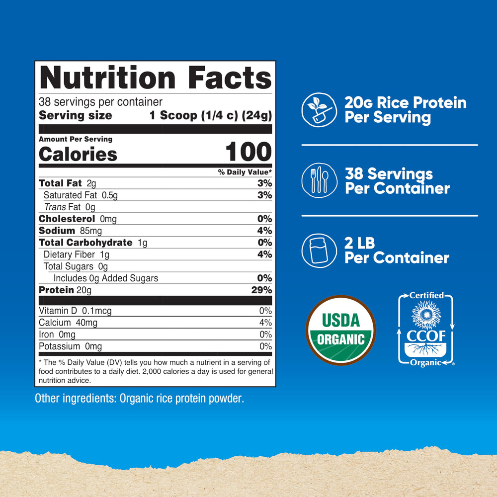 Nutricost Organic Rice Protein Powder scoop for quick mixing.
