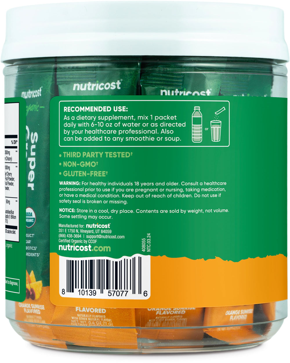 Close-up shows USDA organic vegan ingredients for plant-based routines.