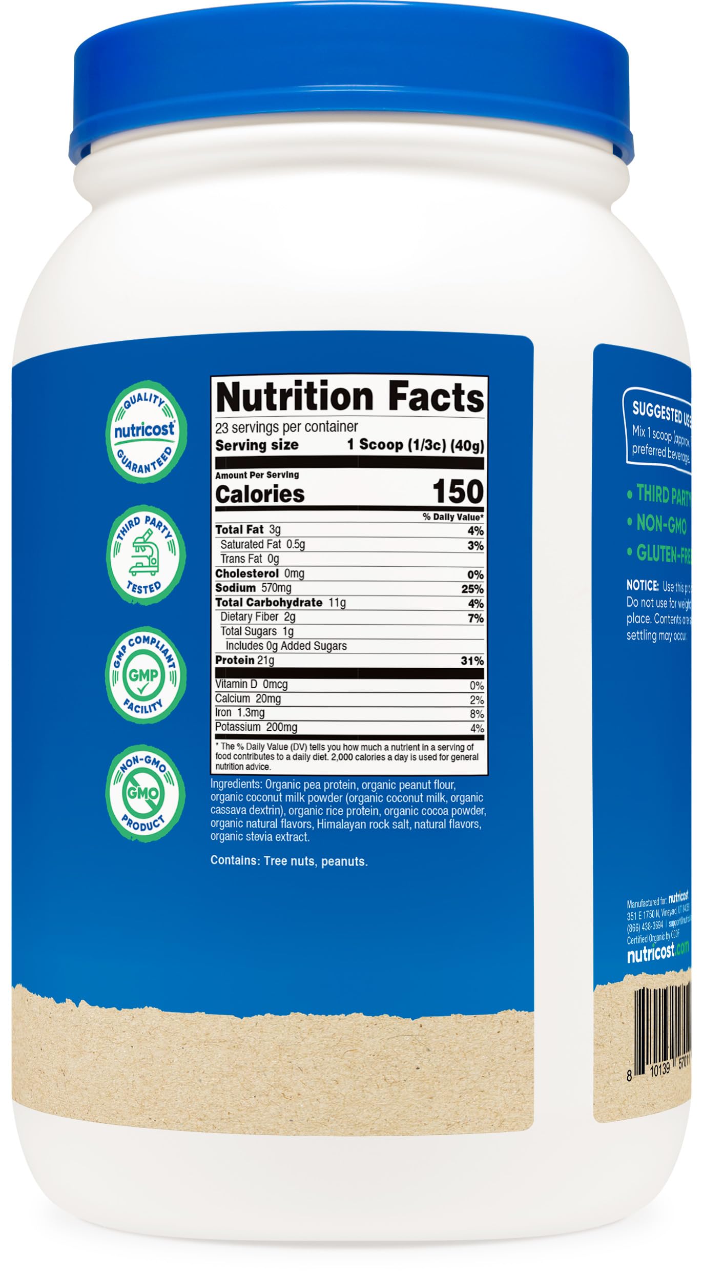 Nutricost GMP-facility badge signaling high manufacturing standards