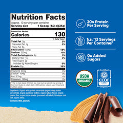 Nutricost Organic Whey Protein Concentrate tub showing chocolate peanut butter flavor