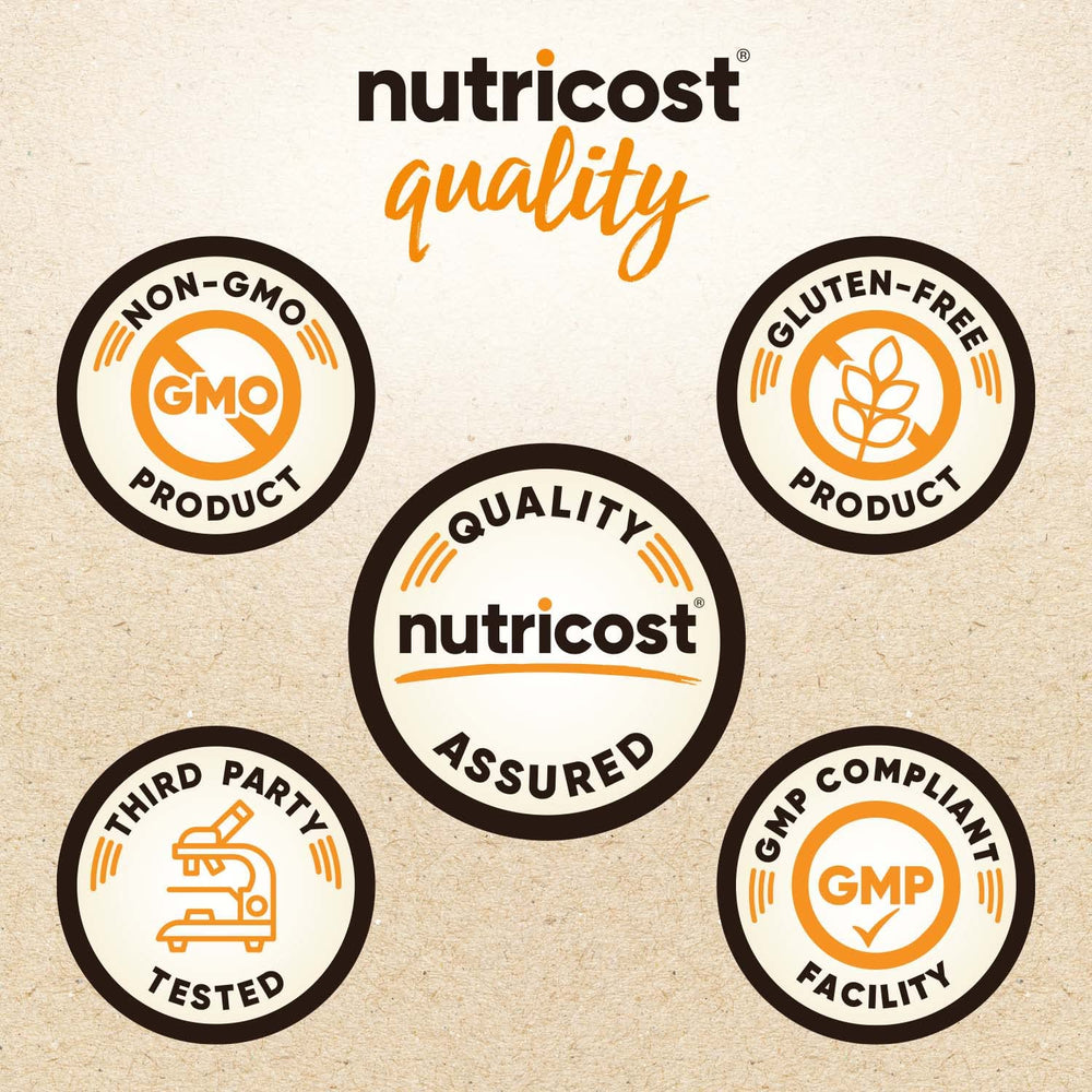 Nutricost whey protein concentrate container close-up showing packaging quality