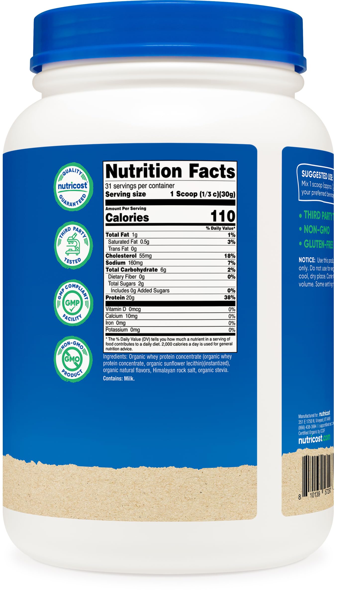 Nutricost whey protein concentrate undergoing third party testing for quality