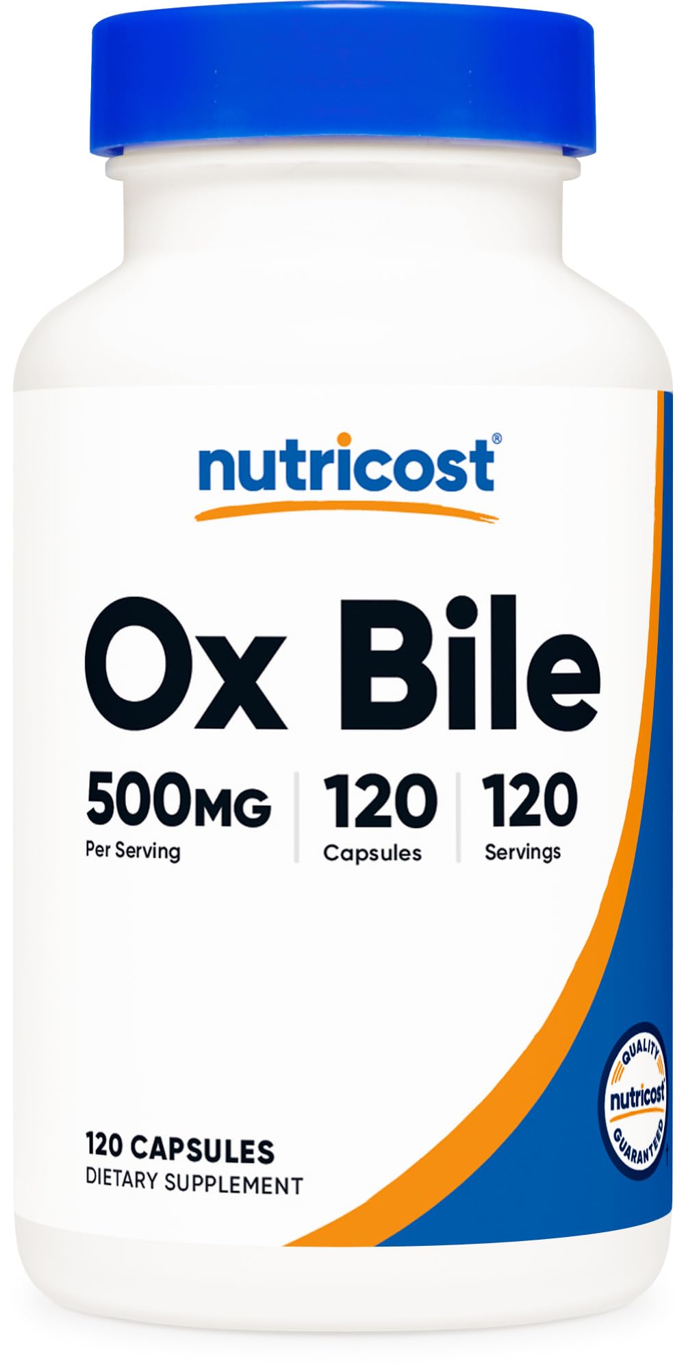 Nutricost Ox Bile bottle front, 120 capsules for digestive support.
