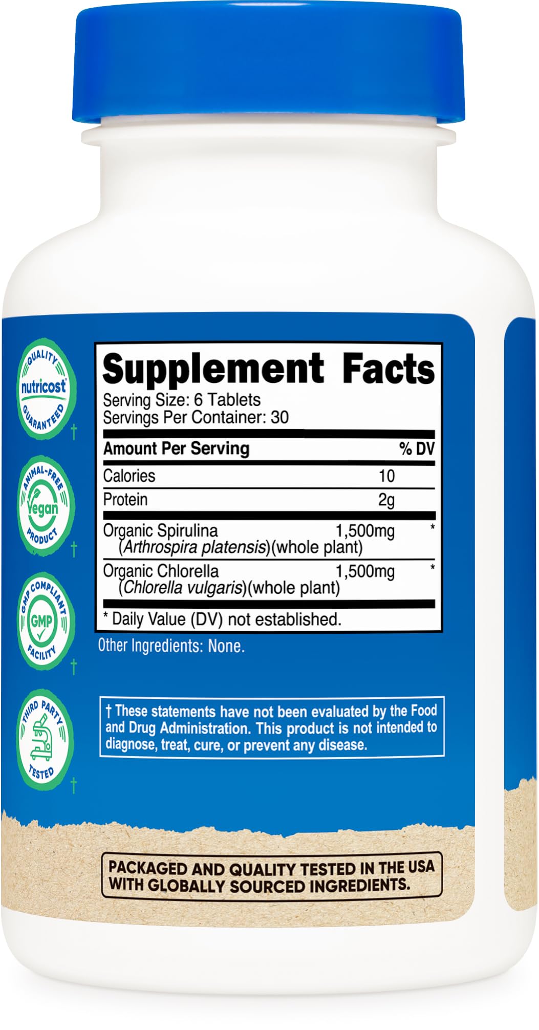 Nutricost packaging emphasizes vegan GMO-free and gluten-free attributes