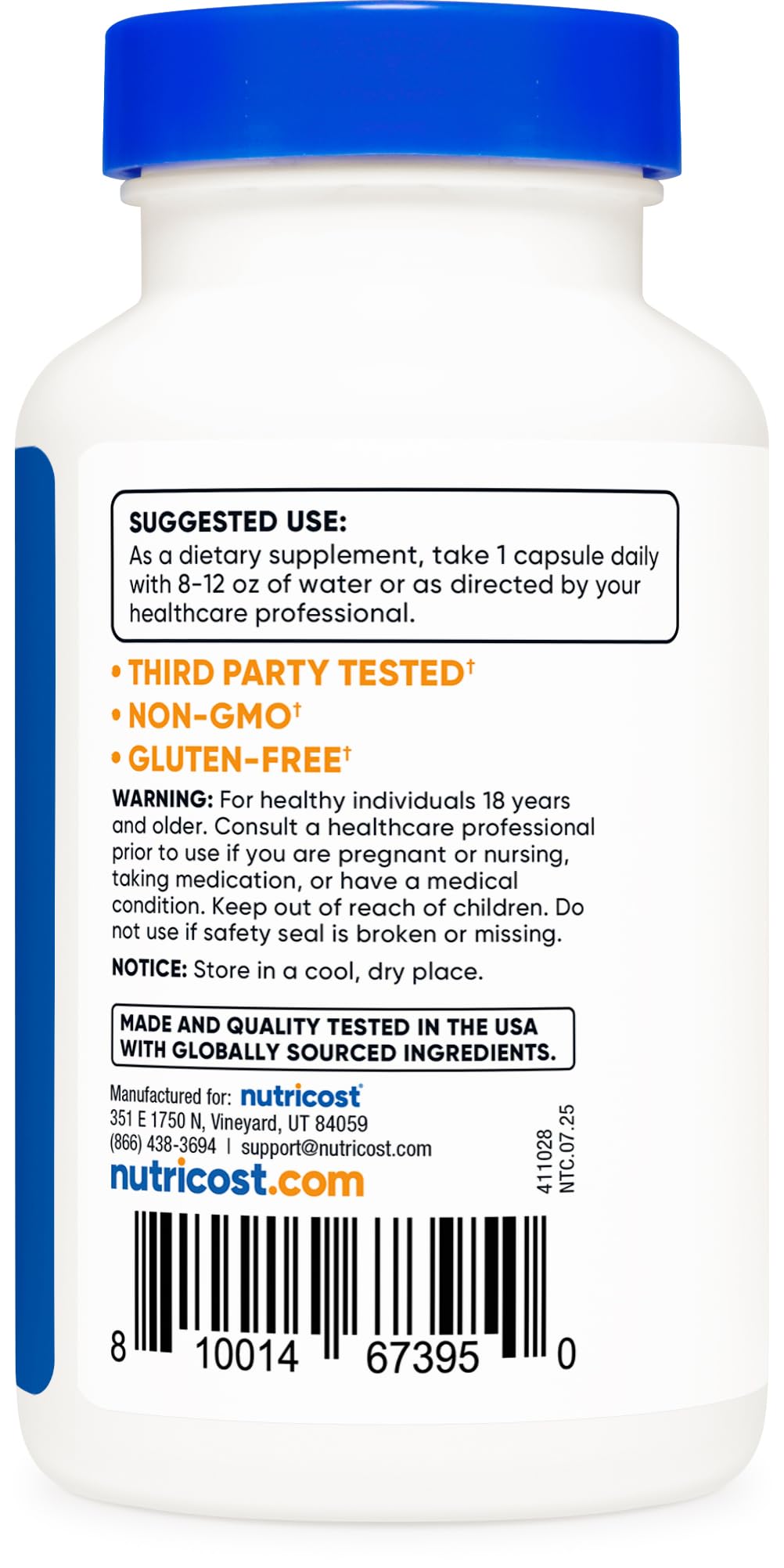 Nutricost Passion Flower Extract non-GMO gluten-free icon - diet-friendly option.