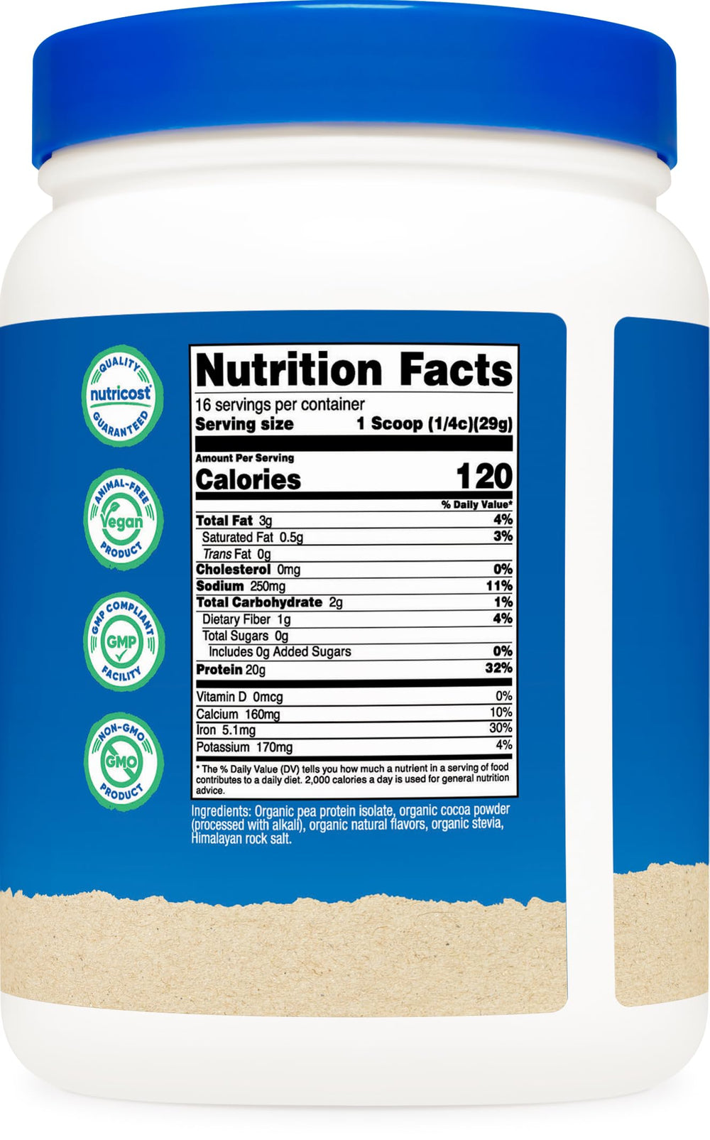 Nutricost Pea Protein Powder Chocolate shake image shows smooth texture