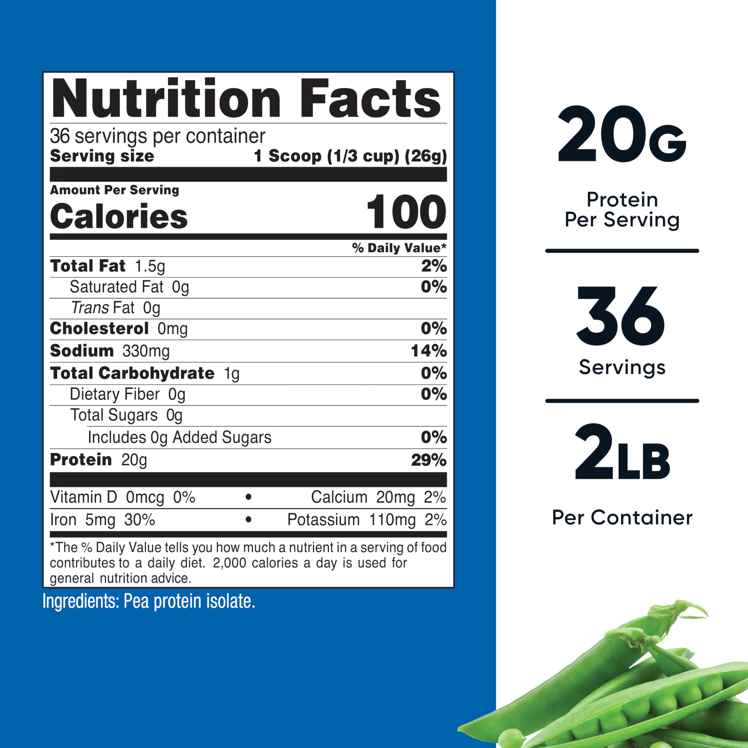 Nutricost pea protein powder scoop for easy daily serving for shakes