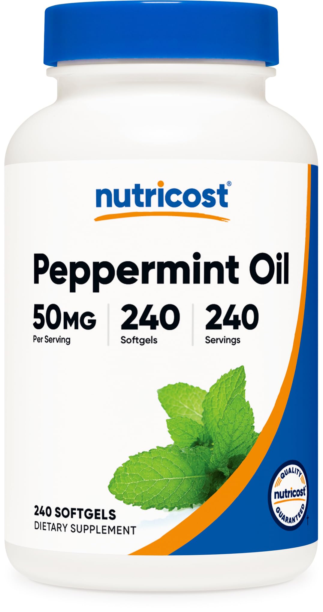 Nutricost Peppermint Oil Softgels bottle: convenient daily use