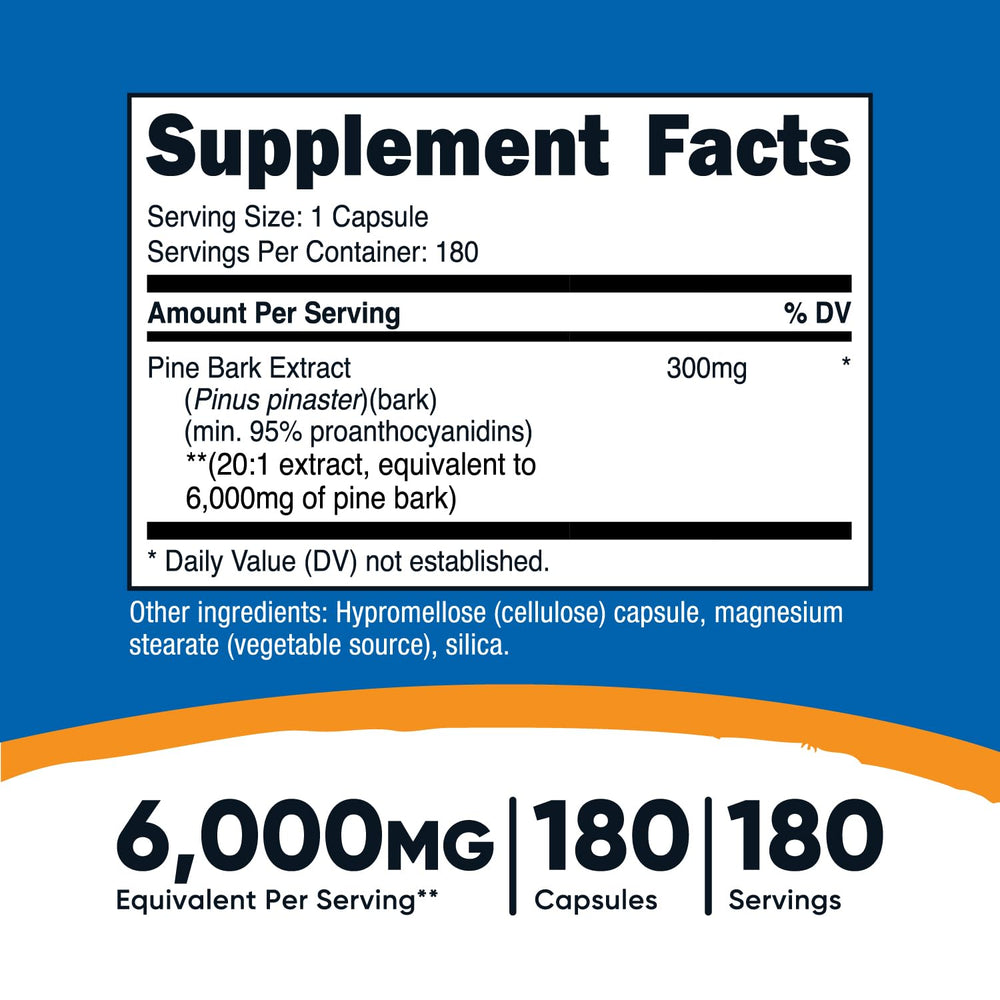 Nutricost Pine Bark Extract capsules ready for easy everyday supplementation