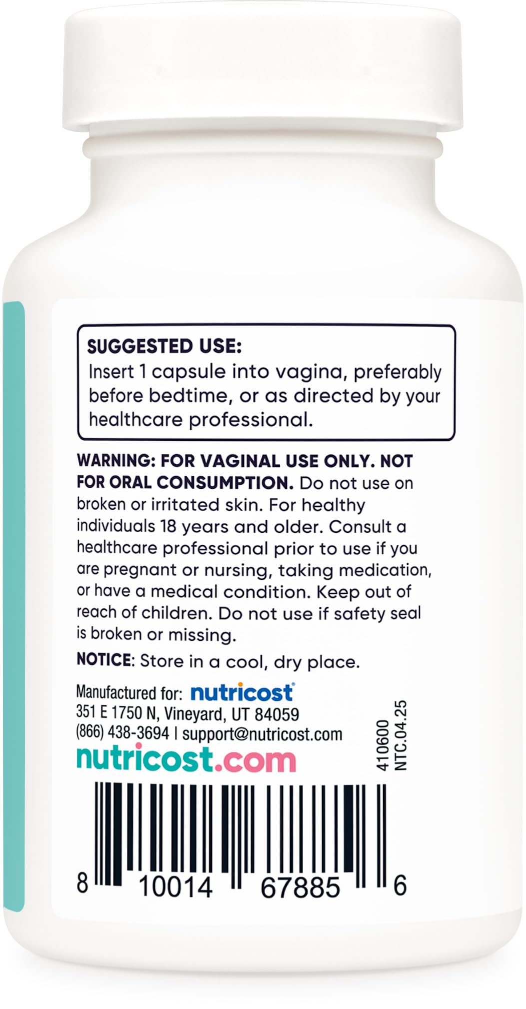 Nutricost plant-derived capsules image highlights capsule material quality for safe use.