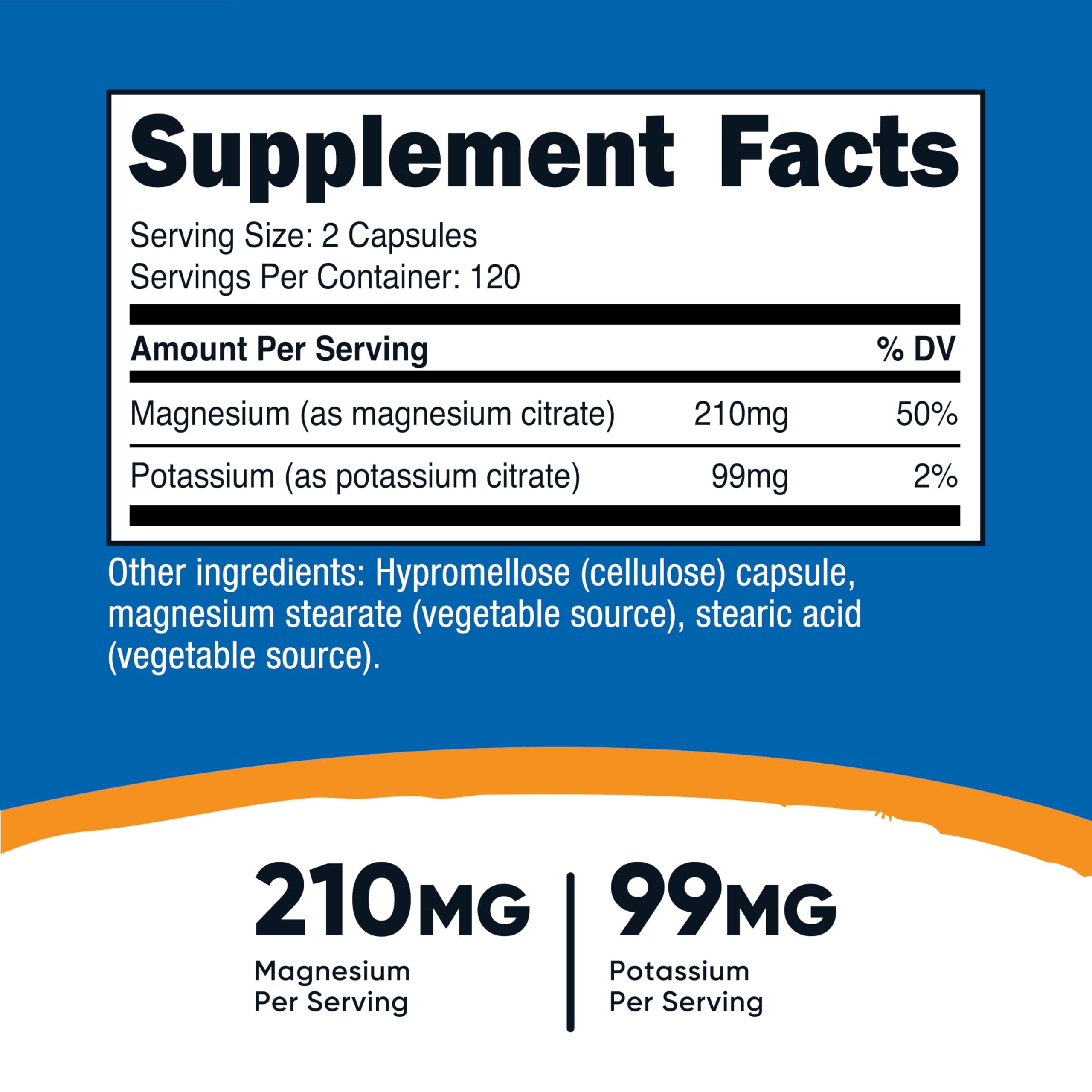Nutricost Potassium Magnesium Citrates capsules close-up highlights convenient mineral blend.