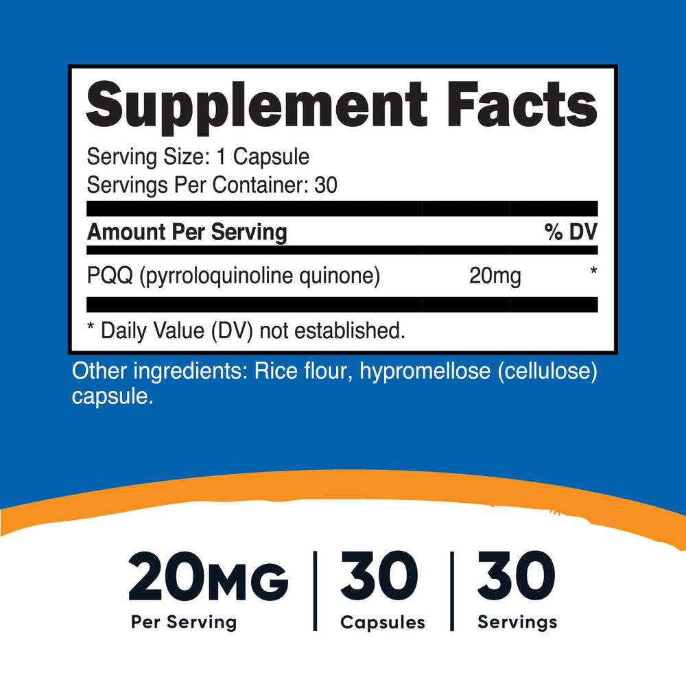 Nutricost PQQ capsules close-up, convenient vegetarian capsules for everyday supplementation