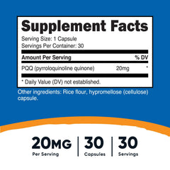Nutricost PQQ capsules close-up, convenient vegetarian capsules for everyday supplementation