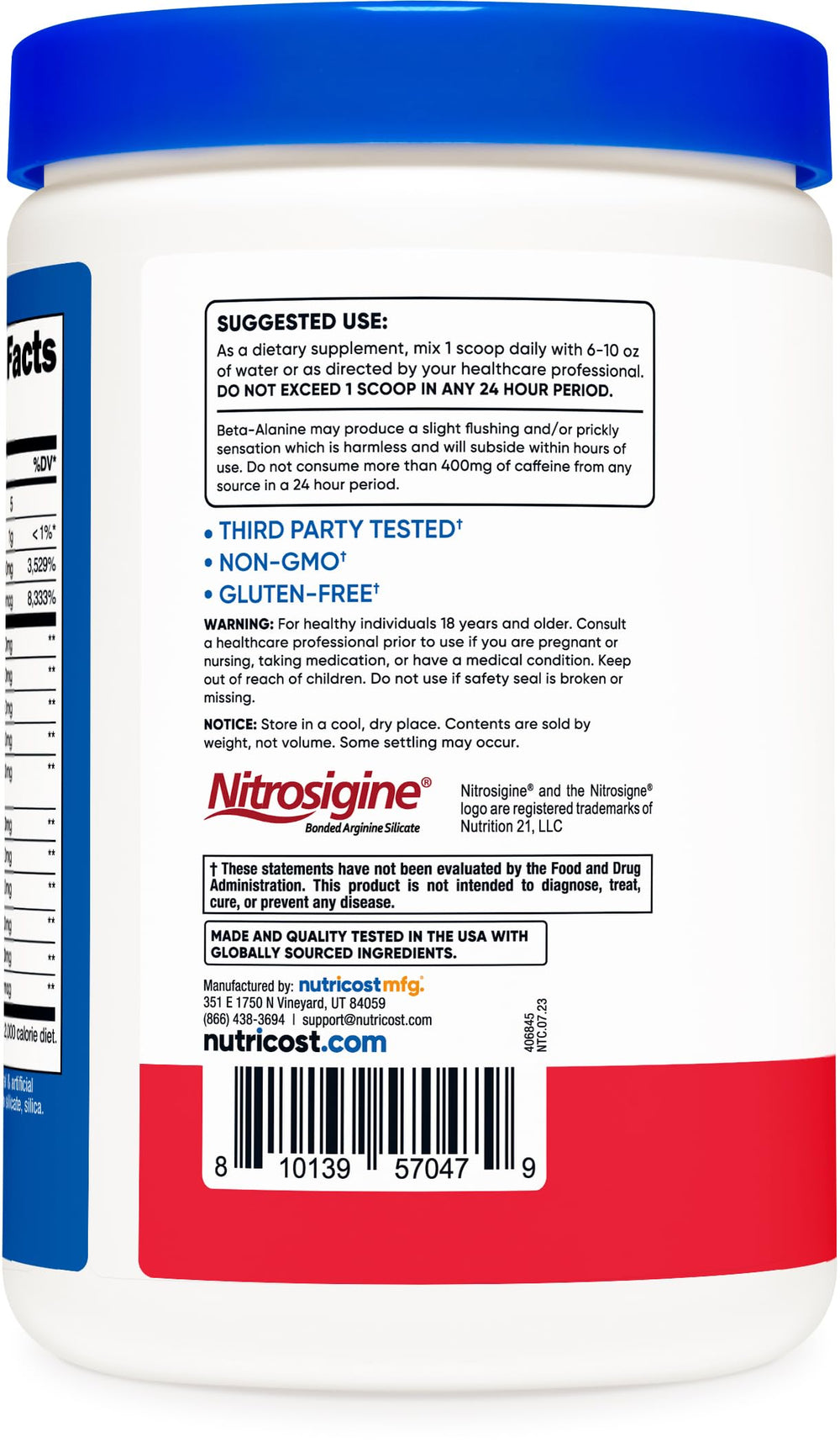 Nutricost Pre-C powder dissolves in water for refreshing training sessions.