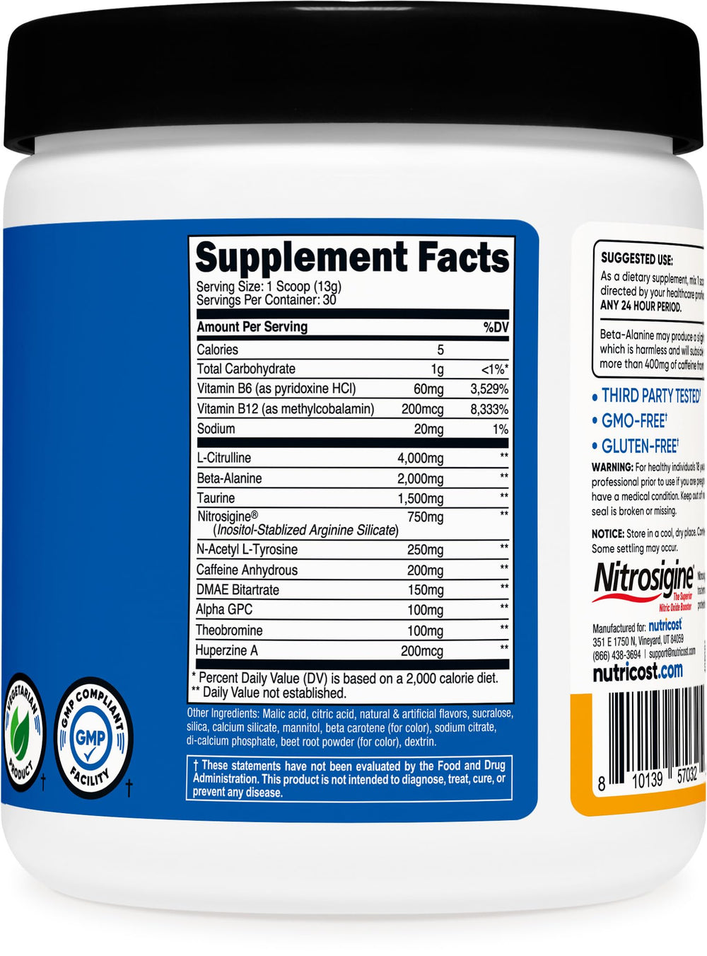 Nutricost scoop with powder for consistent servings.