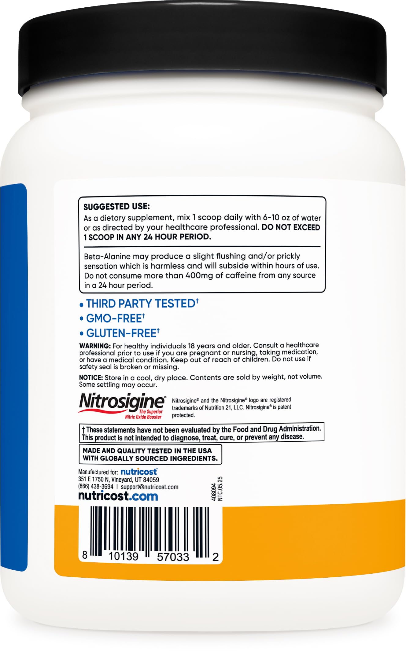 Nutricost pre-workout fruit punch mixer glass illustrates blend for endurance support