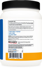 Nutricost pre-workout fruit punch mixer glass illustrates blend for endurance support