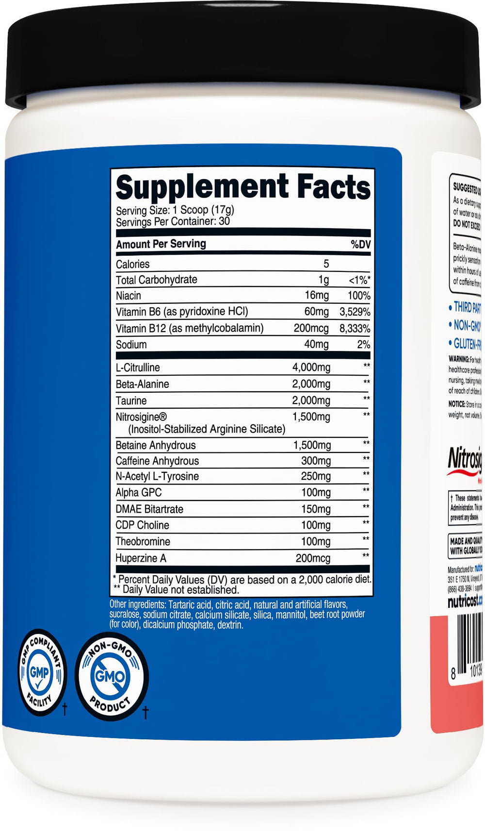 Nutricost Pre-Workout Watermelon powder pour shows easy mix.