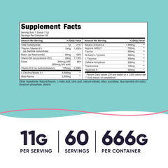 Nutricost Pre-Workout Women Blue Raspberry powder with scoop for quick fueling