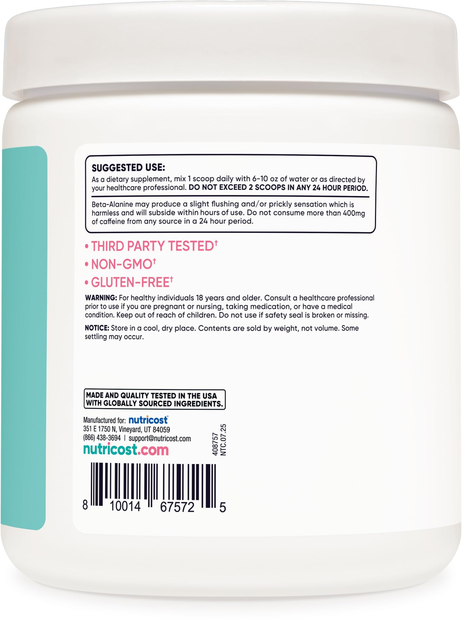 Nutricost Pre-Workout Women Peach Mango scoop included for precise serving