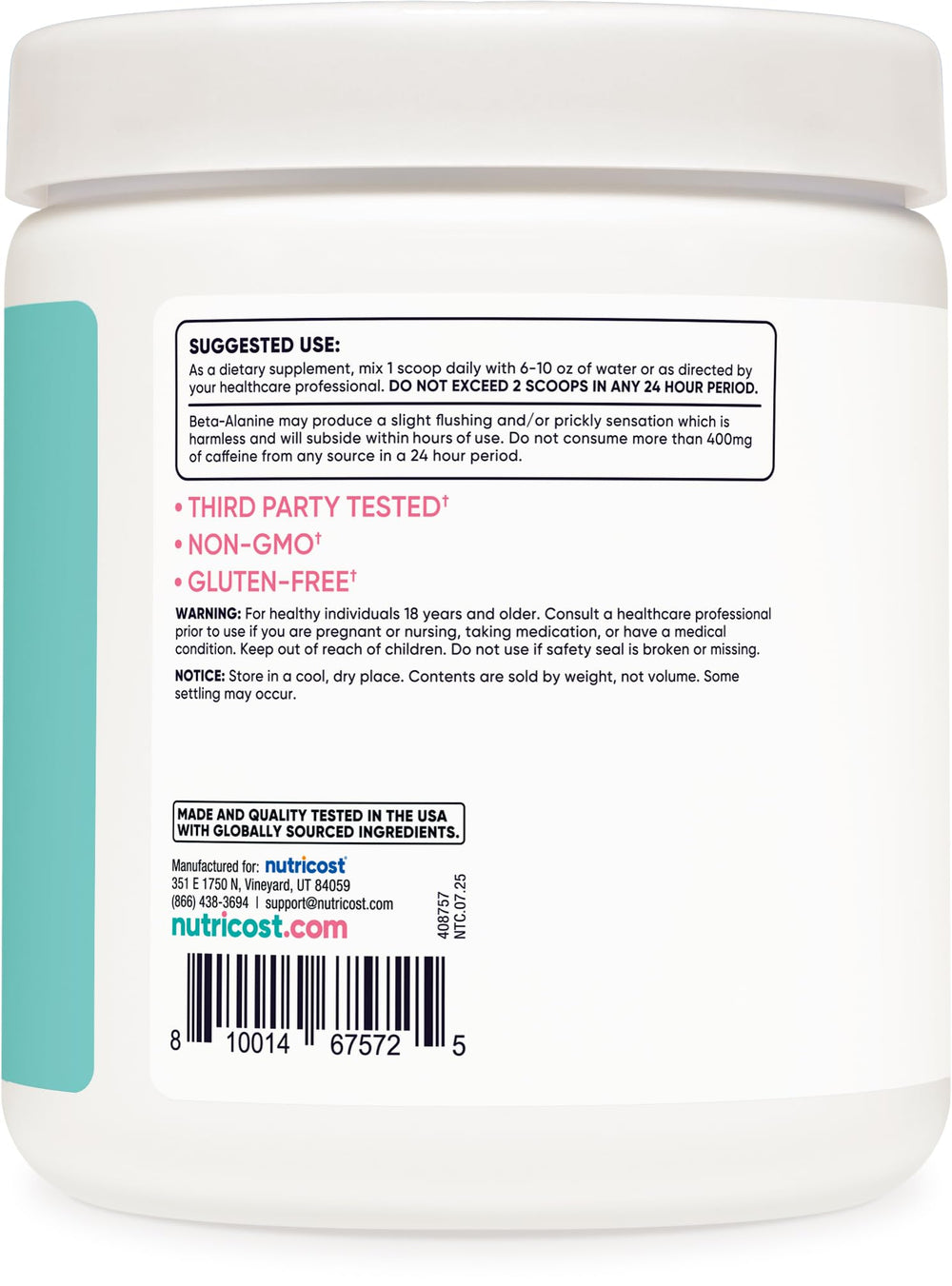Nutricost Pre-Workout Women Peach Mango scoop included for precise serving