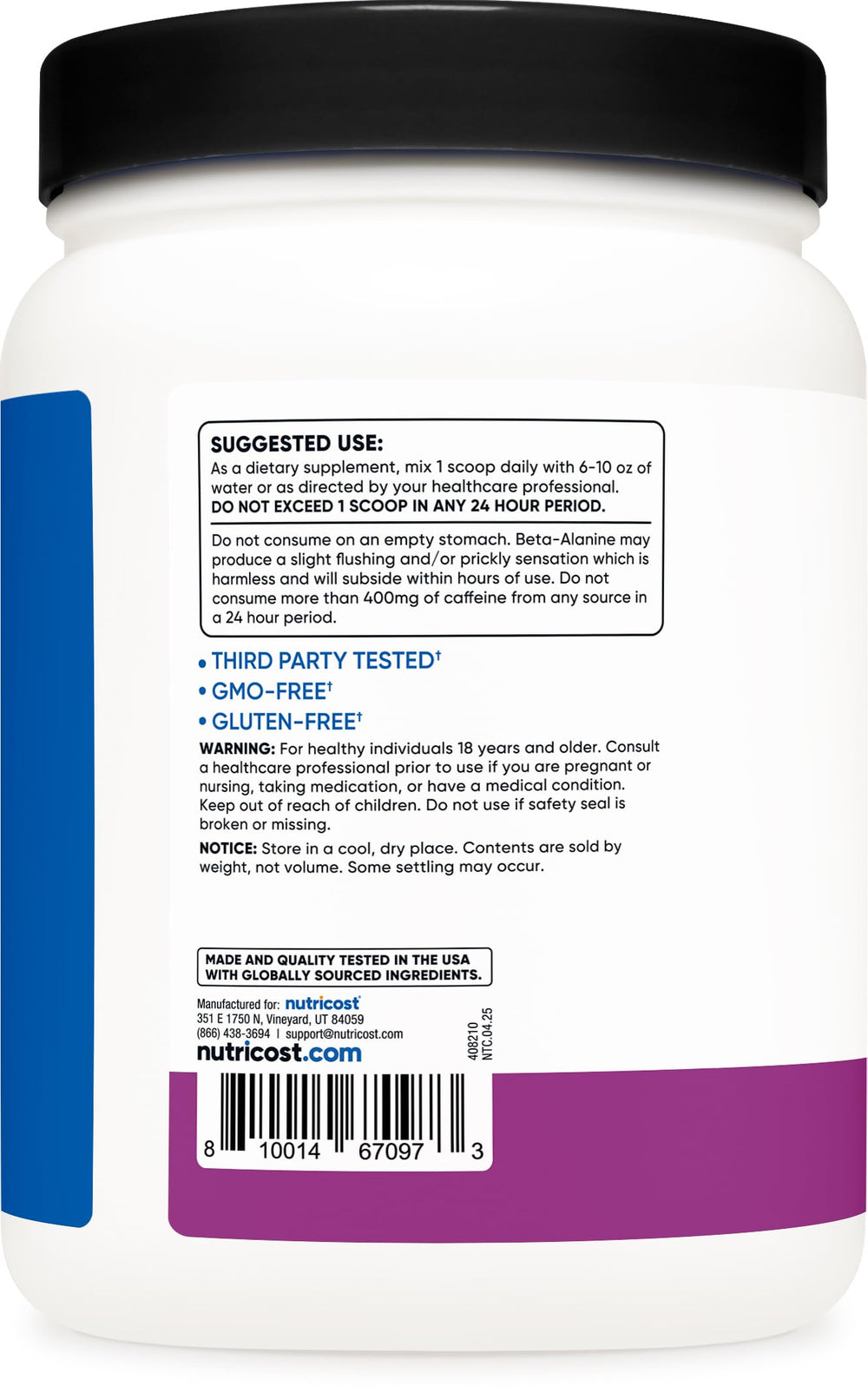 Nutricost Pre-X Extreme grape powder mixed in water for energy.